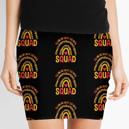 Back To School Leopard Elementary School Squad Women's Mini Skirts