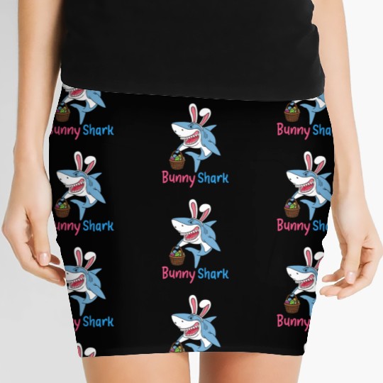 Bunny Shark Easter Sunday Egg Hunting Holiday Gift Women's Mini Skirts