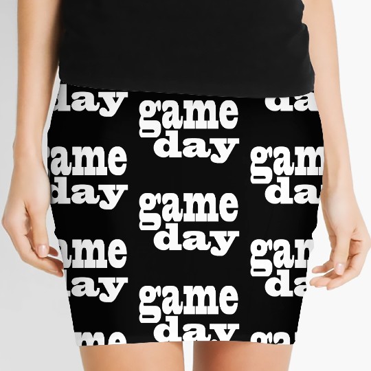 Game Day - white letters Women's Mini Skirts