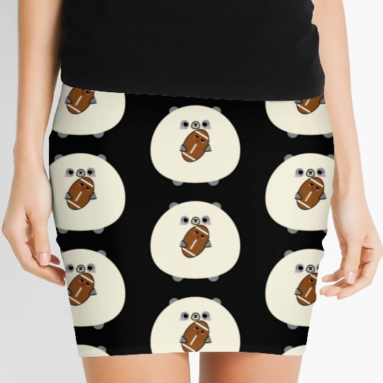 Fantasy football panda cute Women's Mini Skirts