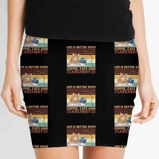 Coffee Cats and Archery Women's Mini Skirts