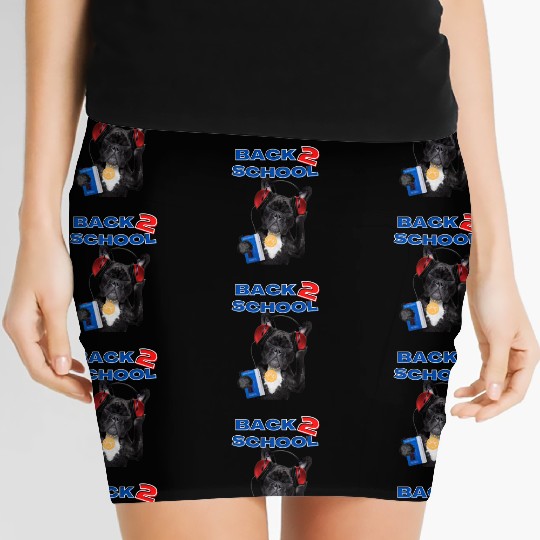 FRENCH BULLDOG BACK 2 SCHOOL aka BACK TO SCHOOL Women's Mini Skirts