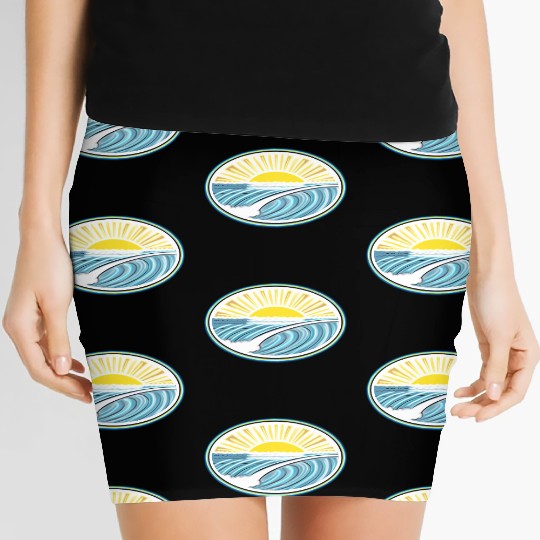 Surf Sunrise Oval Women's Mini Skirts