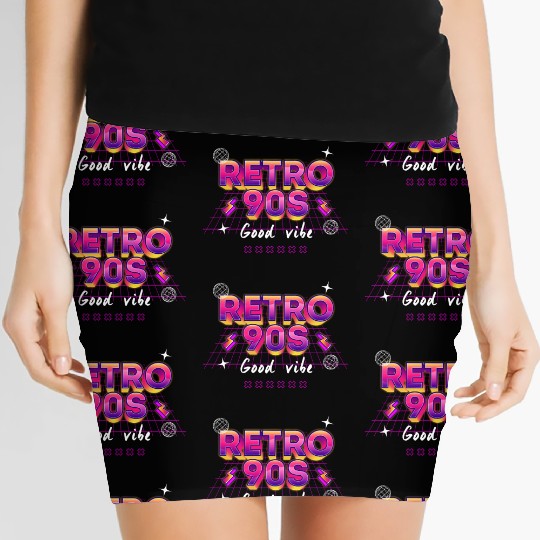 90s! - Synthwave/Retrowave/Vaporwave 90s Women's Mini Skirts