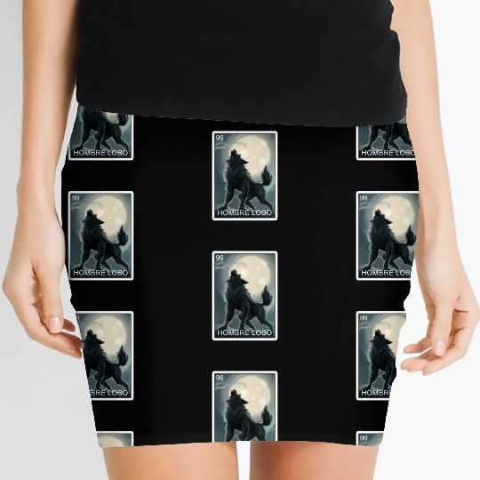 Hombre Lobo Werewolf Card Mexican Lottery Women's Mini Skirts