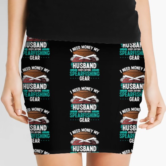 Spearfisher Husband Vintage Freediving Funny Women's Mini Skirts