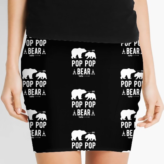 Pop Pop Bear Arrow Grandpa Bear Grandparents Women's Mini Skirts