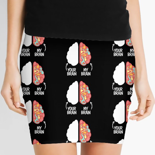 Your Brain My Brain Embrace Neurodiversity ADHD Women's Mini Skirts