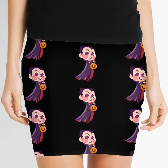 Halloween Trick or Treat with Cartoon Character Women's Mini Skirts