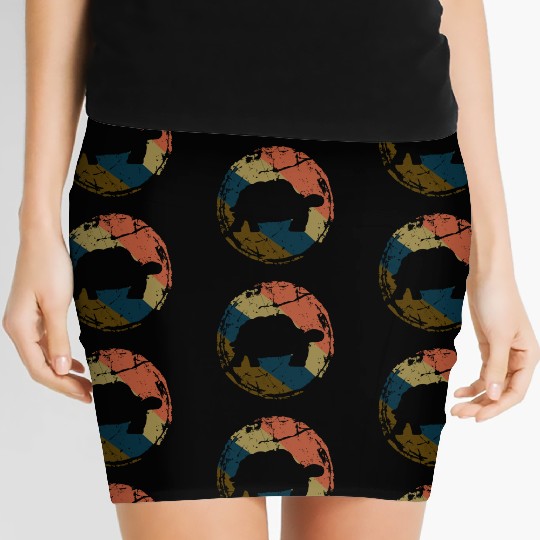 Turtle Lover Gift Tortoise Vintage Sea Turtle Women's Mini Skirts