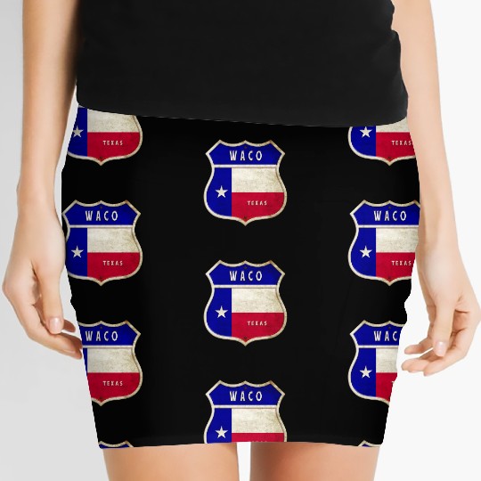 Waco Texas crest flags design Women's Mini Skirts