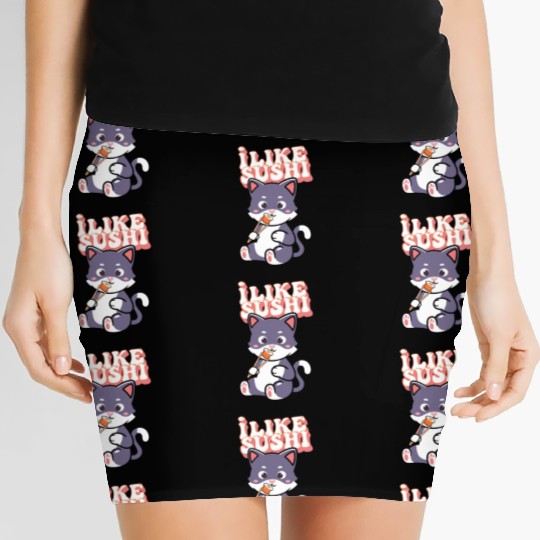 Sushi cat Lover Japanese Food Women's Mini Skirts