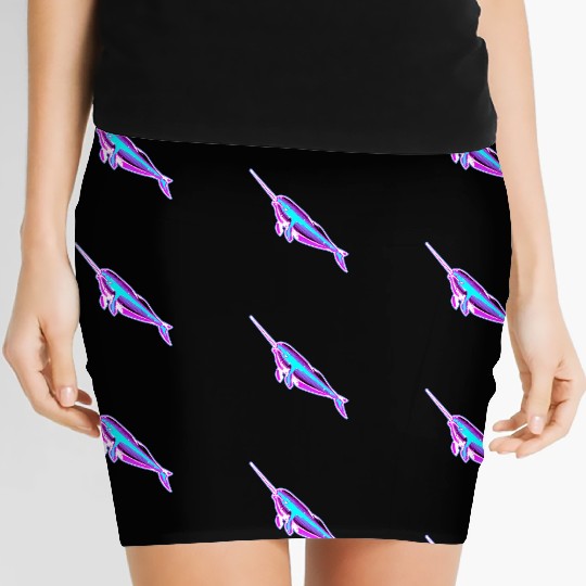 Synthwave Narwhal Women's Mini Skirts