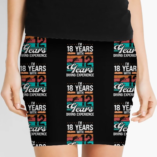 30 Birthday Idea Scuba Diving 30 Year Old Diver Women's Mini Skirts