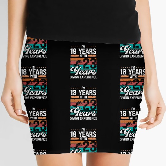 41 Birthday Idea Scuba Diving 41 Year Old Diver Women's Mini Skirts