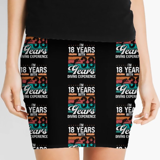 56 Birthday Idea Scuba Diving 56 Year Old Diver Women's Mini Skirts