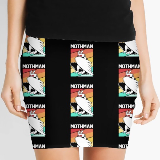Retro Mothman Cryptid 80s Vintage Mothman Women's Mini Skirts