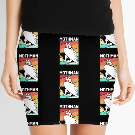 Retro Mothman Cryptid 80s Vintage Mothman Women's Mini Skirts