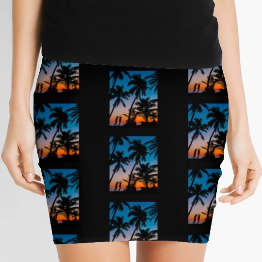 SWEETNESS OF DANCE -SUNSET IMAGE. Women's Mini Skirts