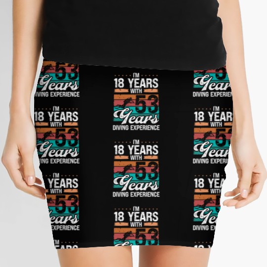 71 Birthday Idea Scuba Diving 71 Year Old Diver Women's Mini Skirts