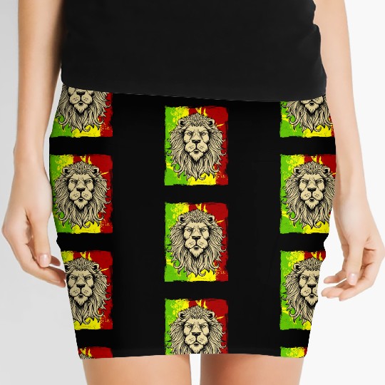 Reggae Jamaican Lion Rasta African Women's Mini Skirts