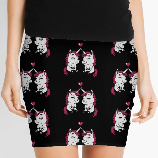 Best unicorn girlfriend love Women's Mini Skirts