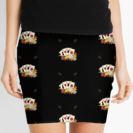 Poker Casino Poker Player Gambling Roulette Gift Women's Mini Skirts