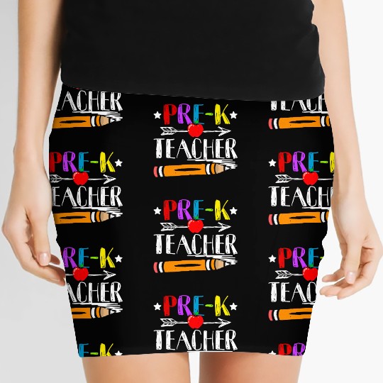 Funny Back To School Teacher Student Pre K Teacher Women's Mini Skirts