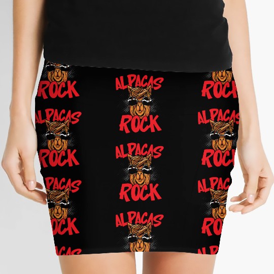 Alpacas Rock Llama Alpaca Whisperer Farm Animal Women's Mini Skirts