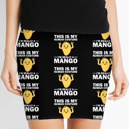 Funny This Is My Human Costume Mango Fruit Lover Women's Mini Skirts