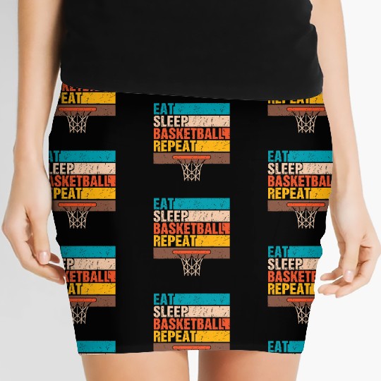 Eat Sleep Basketball Repeat Basketball Youths Kids Women's Mini Skirts