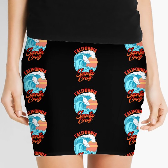 Santa Cruz California Waves Surf Beach Women's Mini Skirts