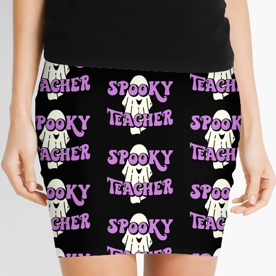 Spooky Teacher Halloween Ghost Women's Mini Skirts