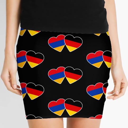 Armenia Germany Heart Flag Armenian Women's Mini Skirts