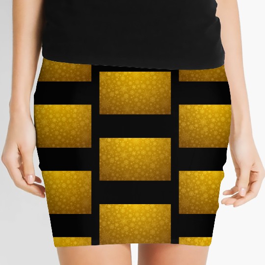 Yellow Snowflakes Aesthetic Pattern Women's Mini Skirts