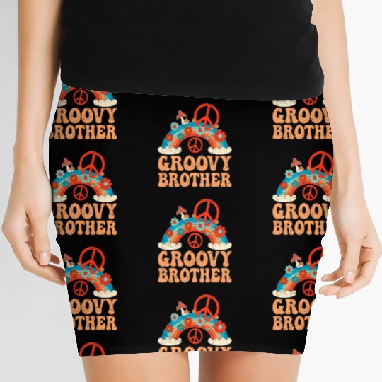 Groovy Brother 70s Aesthetic 1970 s Retro Brother Women's Mini Skirts