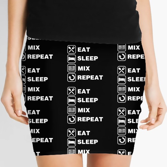 Eat Sleep Mix Repeat Funny Audio Engineer Sound Te Women's Mini Skirts