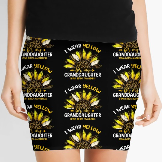 I Wear Yellow For My Granddaughter Spina Bifida Women's Mini Skirts