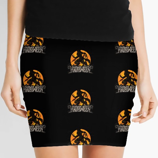 Werewolf howling at the moon Women's Mini Skirts