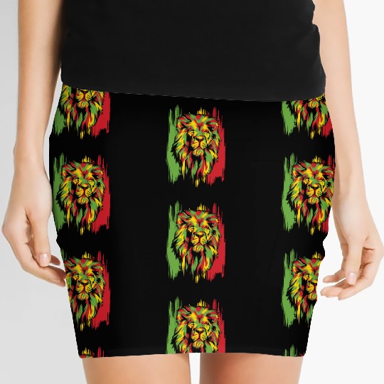 Jamaican Lion Rasta African Reggae Women's Mini Skirts
