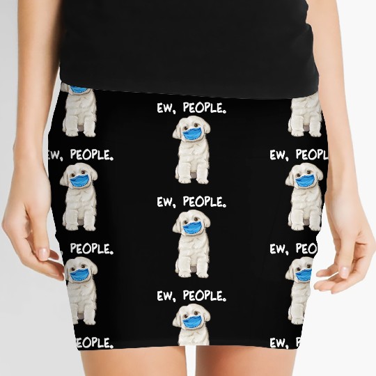 Maltese Ew People Dog Wearing Face Mask Women's Mini Skirts