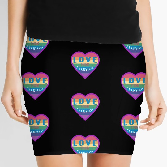 Heart rainbow unisex love for everyone Women's Mini Skirts
