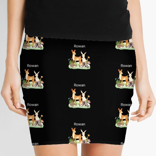 Animal deer rabbit hedgehog Rowan Women's Mini Skirts