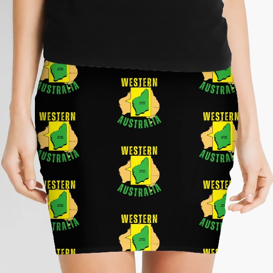 Western Australia Yellow and Green Women's Mini Skirts