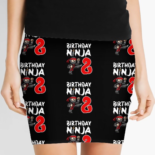 Birthday Party 8 Years Old Japanese Ninja Birthday Women's Mini Skirts