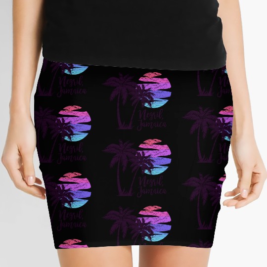 Negril Jamaica Beach Lover Spring Break Cruise Vac Women's Mini Skirts