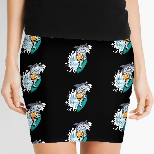 Surfing Shark Wind Surfer Gift Women's Mini Skirts