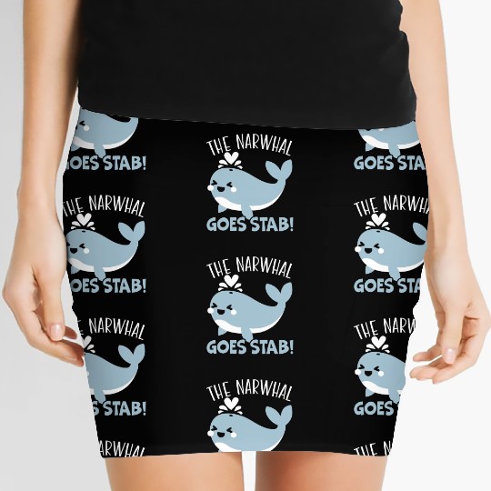 The Narwhal Goes Stab Unicorn Of The Sea Narwhale Women's Mini Skirts