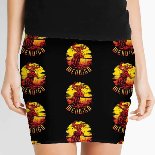 Wendigo Folk Creature Halloween Cryptid Women's Mini Skirts