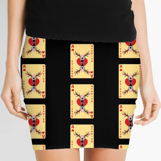 Folk Creature Card Wendigo Halloween Cryptid Women's Mini Skirts